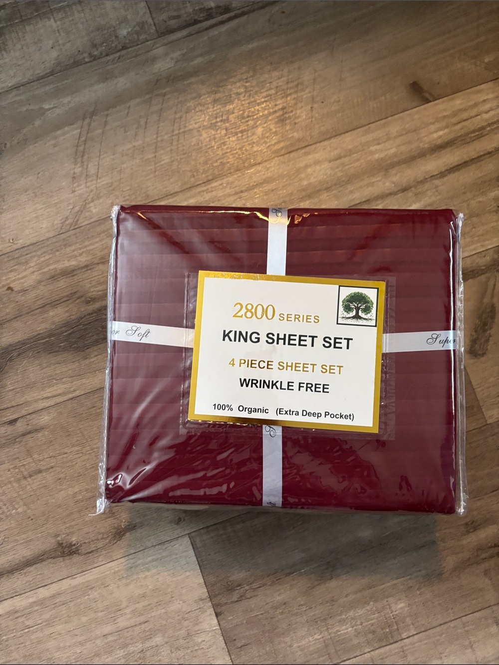 2800 Series King Sheet Set - Burgundy Wrinkle Free (4-Piece)